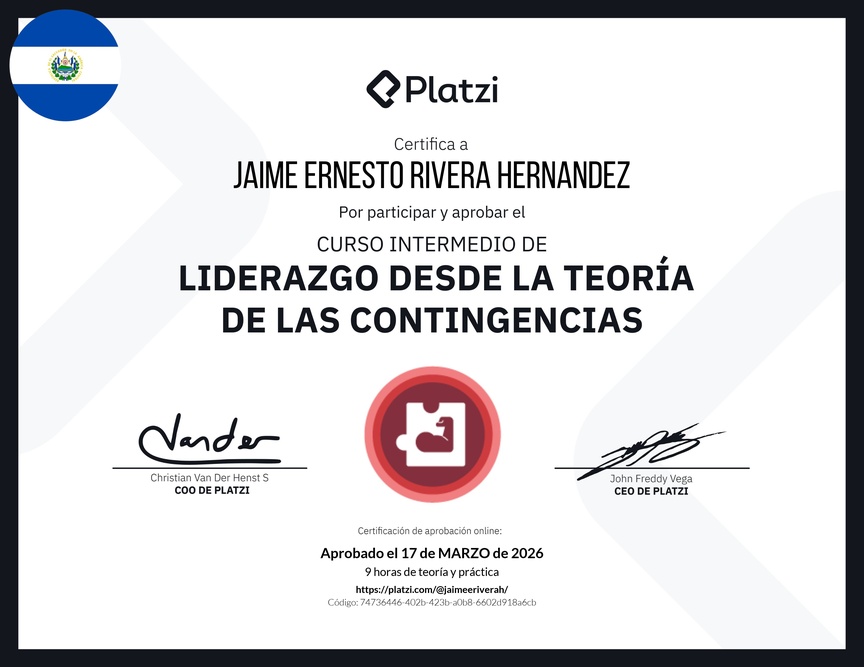 Diploma del Curso Intermedio de Liderazgo: Evalúa los Comportamientos de un Líder