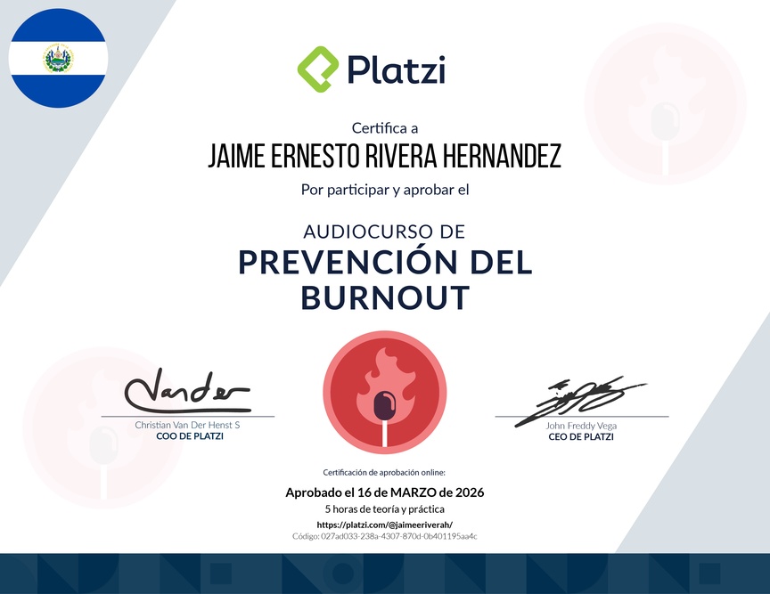 Diploma de Audiocurso de Prevención del Burnout