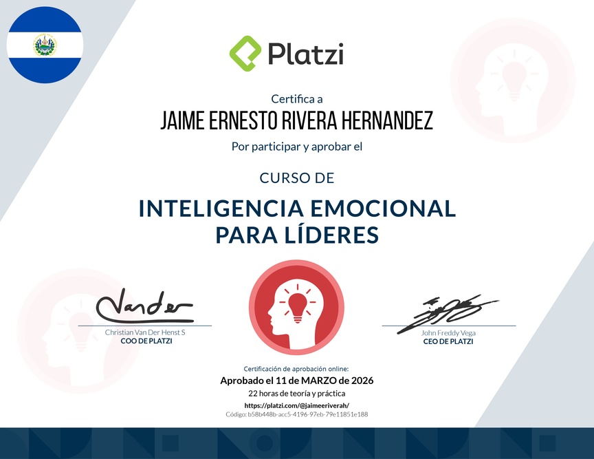 Diploma del Curso de Inteligencia Emocional para Líderes