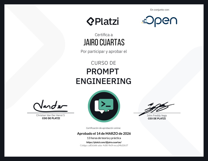 Diploma del Curso de Prompt Engineering