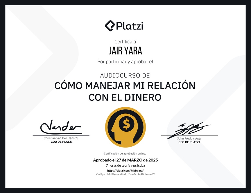 Diploma del Curso de Estrategias Financieras personales