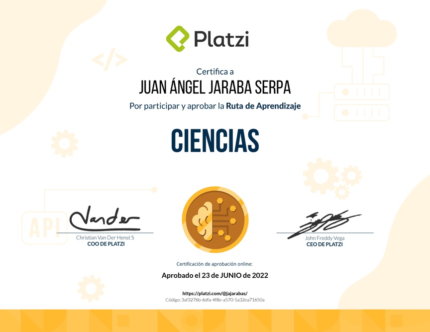 Diploma de la Ruta de Aprendizaje de Ciencias