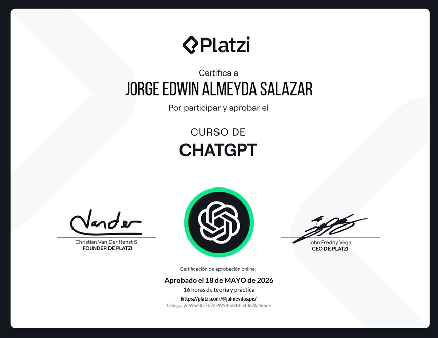 Diploma del Curso de ChatGPT