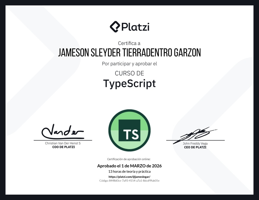 Diploma del Curso de TypeScript