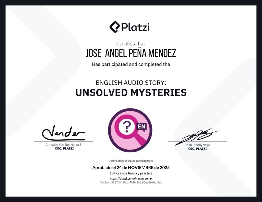 Diploma de Audio Historia en Inglés: Misterios sin Resolver