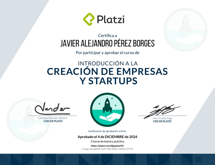 Diploma de Introducción a la Creación de Empresas y Startups