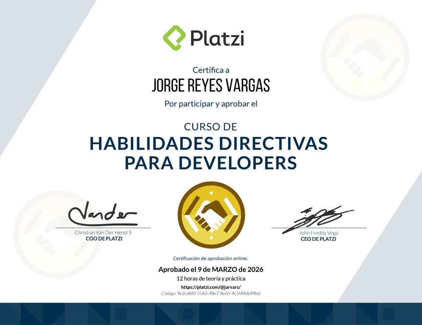 Diploma del Curso de Habilidades Directivas para Developers