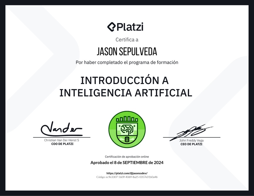 Diploma de la Ruta de Aprendizaje de Introducción a AI