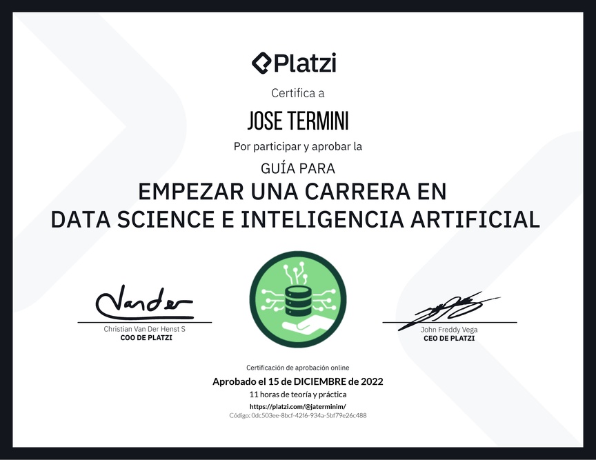 Diploma de Guía para Empezar una Carrera en Data Science e Inteligencia Artificial