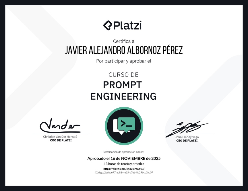 Diploma del Curso de Prompt Engineering