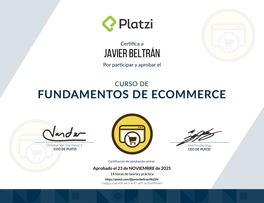 Diploma del Curso de E-Commerce