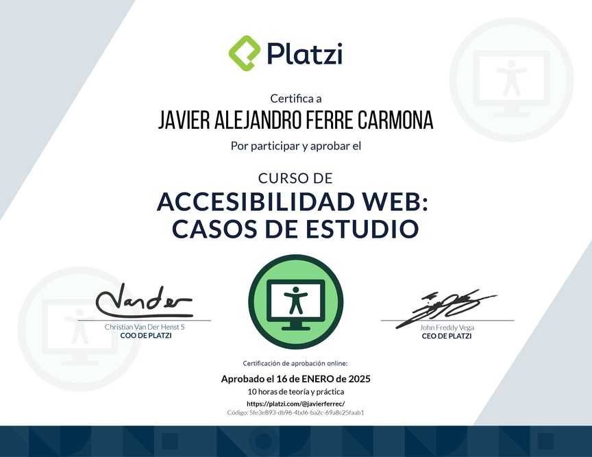 Diploma de Audiocurso de Accesibilidad Web: Casos de Estudio