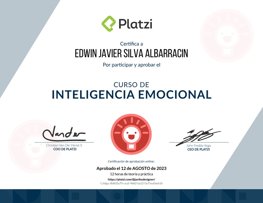 Diploma del Curso de Inteligencia Emocional