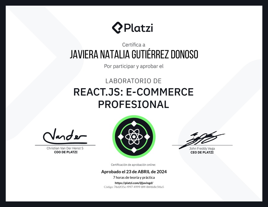 Diploma de Prueba Técnica: E-commerce Profesional con React.js