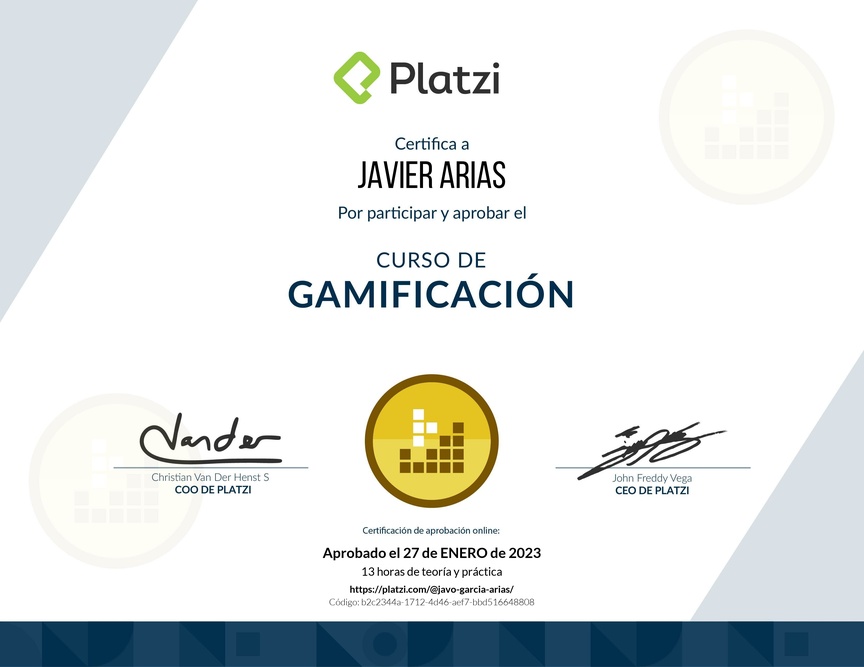 Diploma del Curso de Gamificación