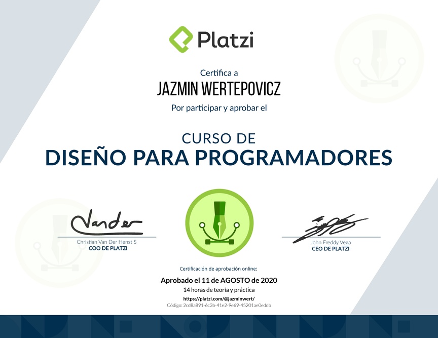 Diploma del Curso de Diseño para Developers