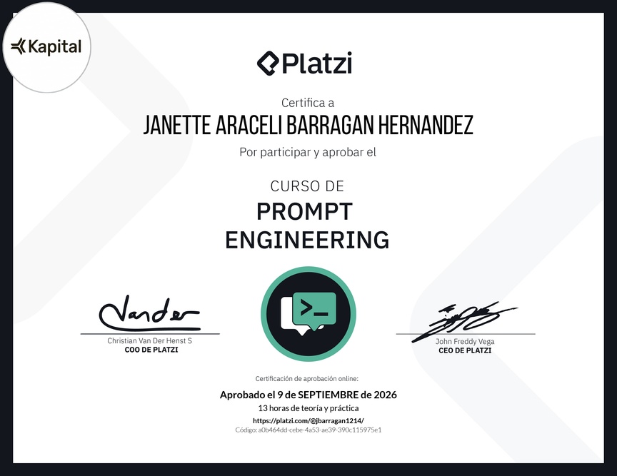Diploma del Curso de Prompt Engineering