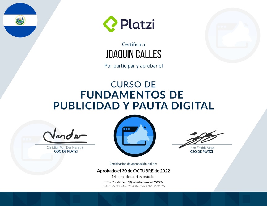 Diploma del Curso de Fundamentos de Publicidad y Pauta Digital