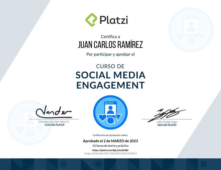 Diploma del Curso de Estrategias de Interacción para Redes Sociales