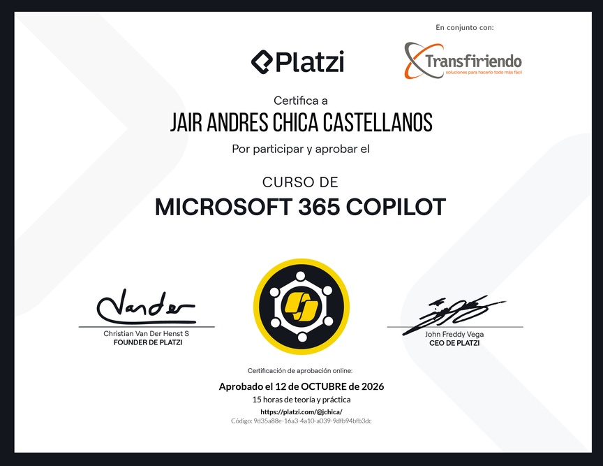 Diploma del Curso de Microsoft 365 Copilot