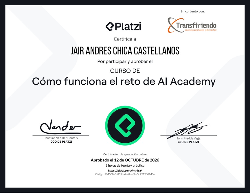 Diploma de Reto AI Academy: Multiplica 10x tu impacto profesional