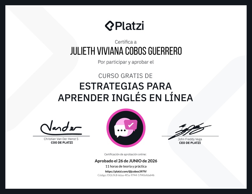 Diploma del Curso Gratis de Estrategias para Aprender Inglés en Línea