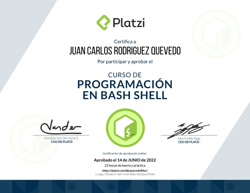 Diploma del Curso de Programación en Bash Shell