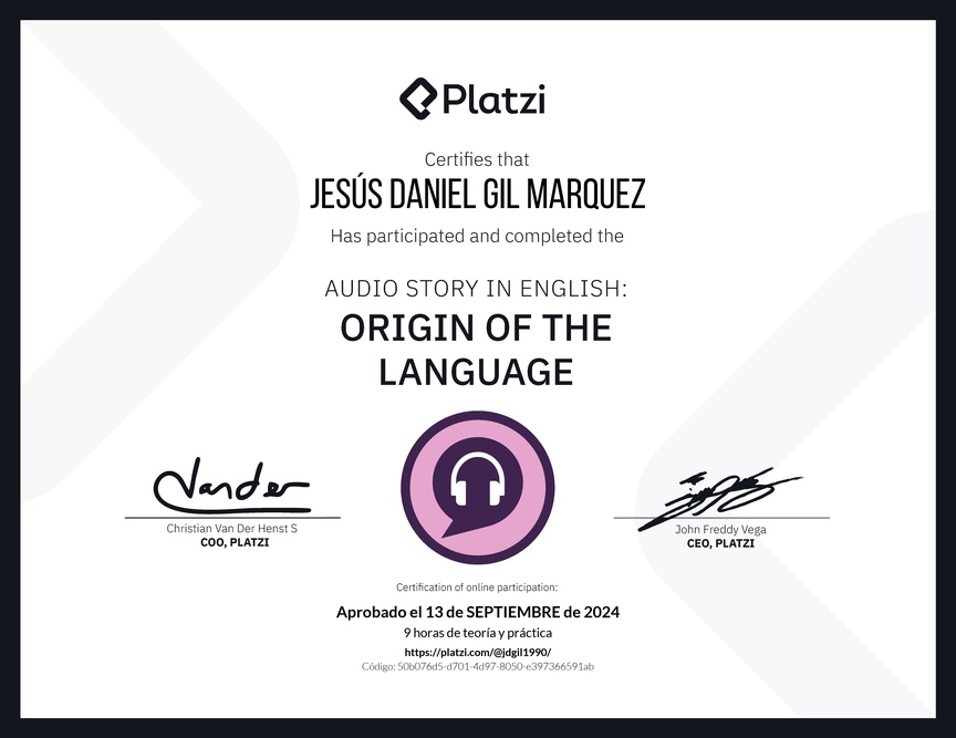 Diploma de Audio Historia en Inglés: Origen del idioma