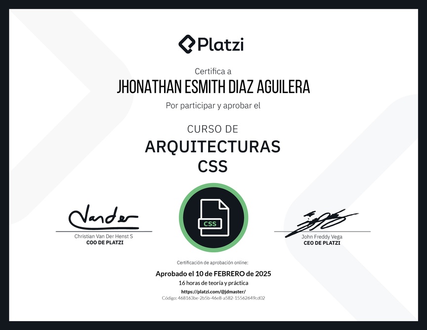 Diploma del Curso de Arquitecturas CSS