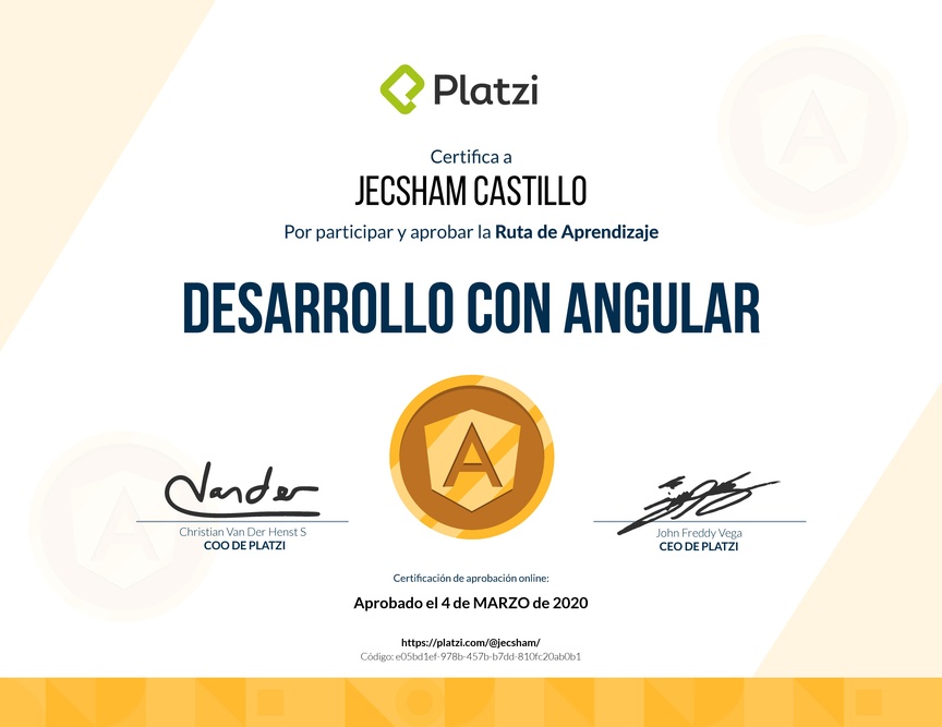 Diploma de la Ruta de Aprendizaje de Frontend a profundidad con Angular