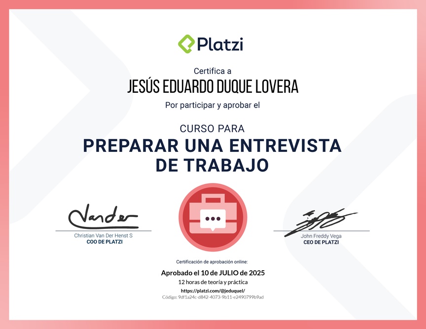 Diploma del Curso para Preparar una Entrevista de Trabajo