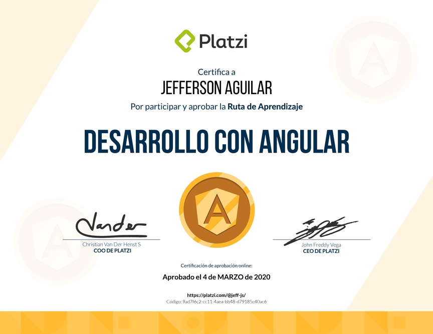 Diploma de la Ruta de Aprendizaje de Frontend a profundidad con Angular