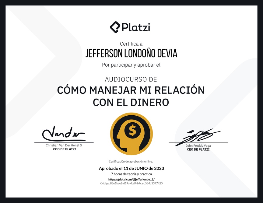 Diploma del Curso de Estrategias Financieras personales