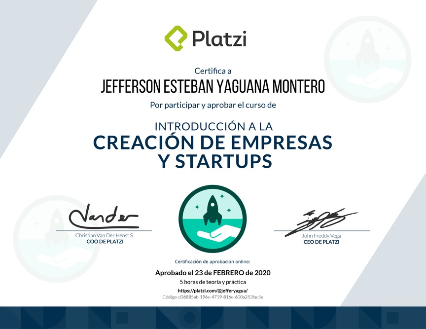 Diploma de Introducción a la Creación de Empresas y Startups