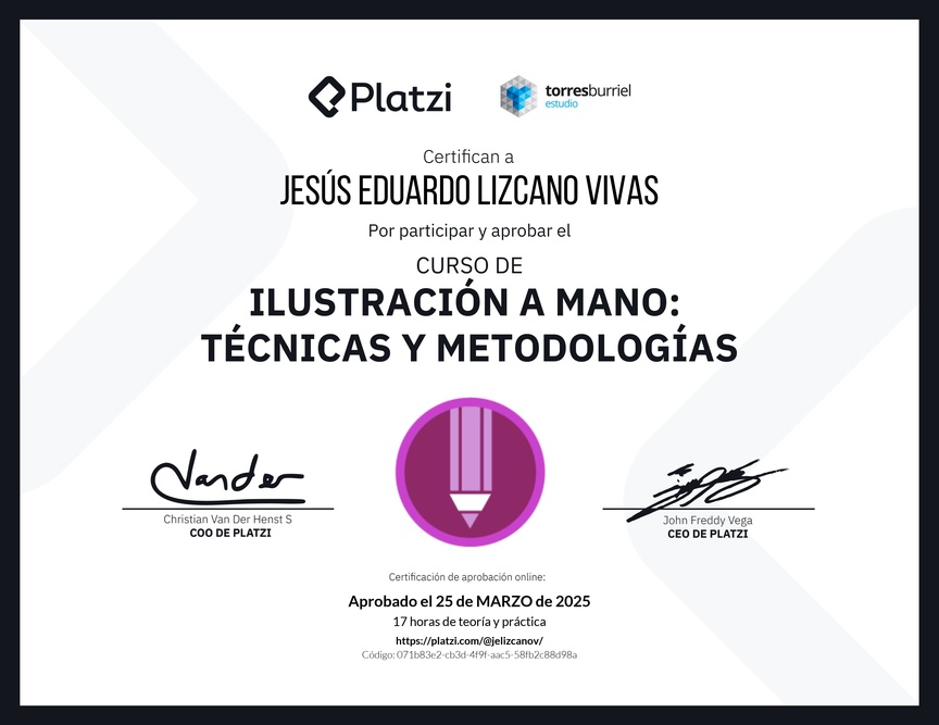 Diploma del Curso de Ilustración a Mano: Técnicas y Metodologías