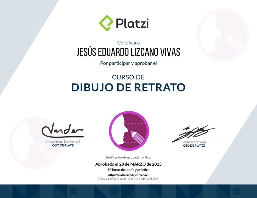 Diploma del Curso de Dibujo de Retrato