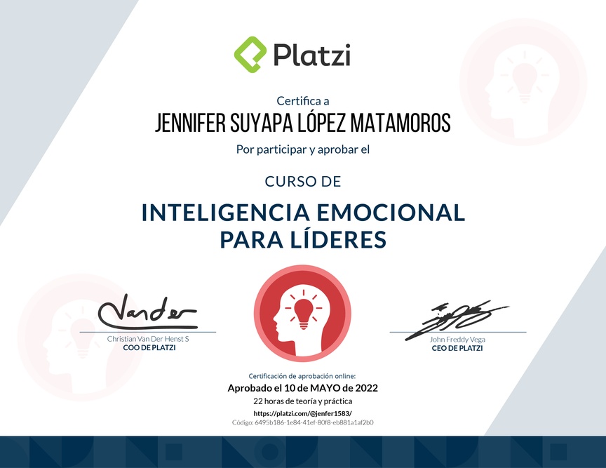 Diploma del Curso de Inteligencia Emocional para Líderes