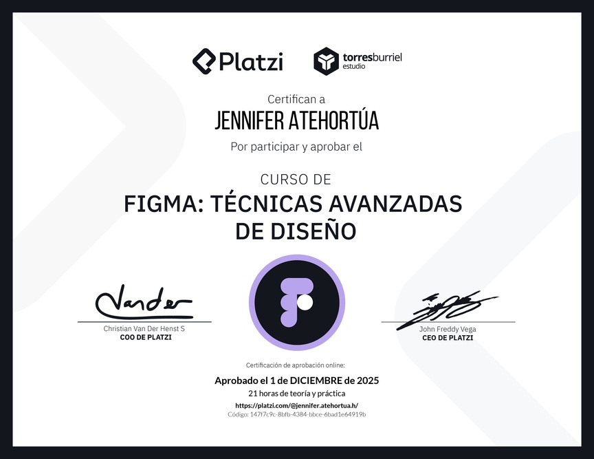 Diploma del Curso de Figma: Técnicas Avanzadas de Diseño