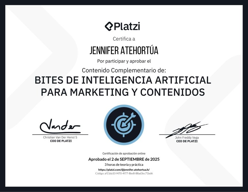 Diploma de Bites de Inteligencia Artificial para Marketing y Contenidos