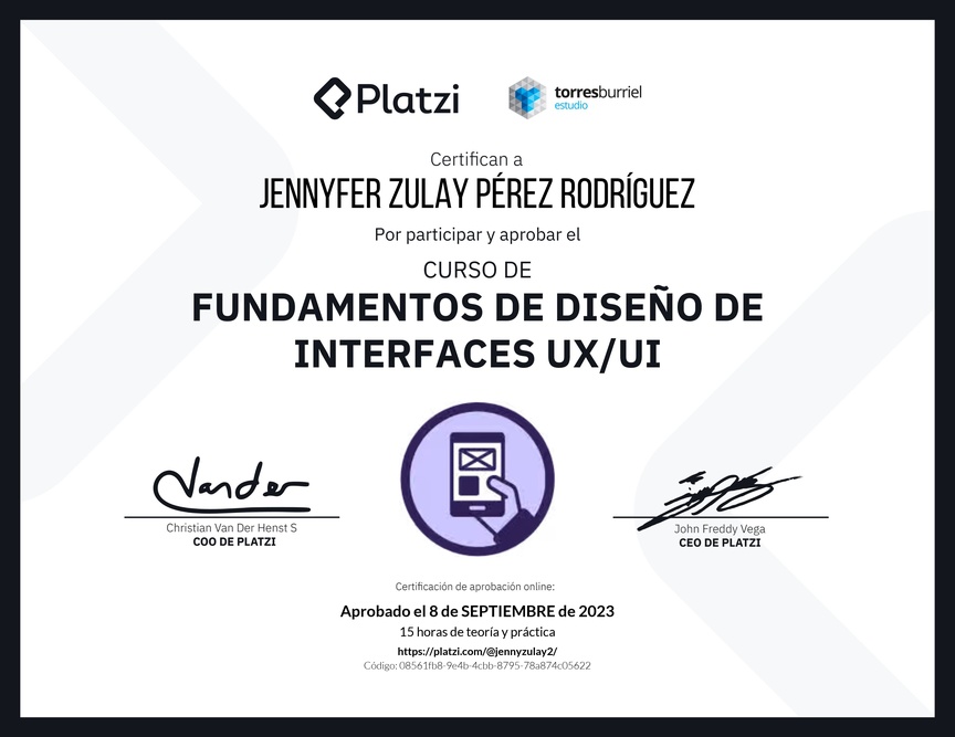 Diploma del Curso de Fundamentos de Diseño de Interfaces UX/UI