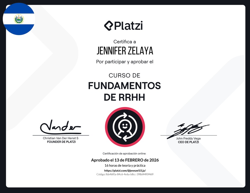 Diploma del Curso de Fundamentos de Recursos Humanos