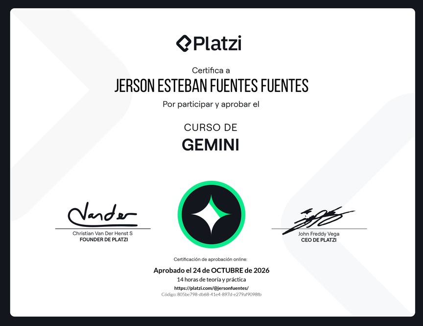 Diploma del Curso de Gemini