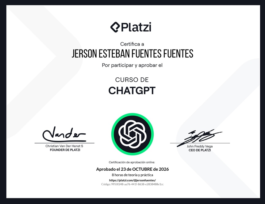 Diploma del Curso de ChatGPT