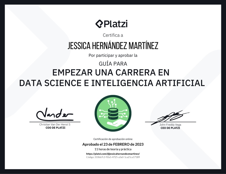 Diploma de Guía para Empezar una Carrera en Data Science e Inteligencia Artificial