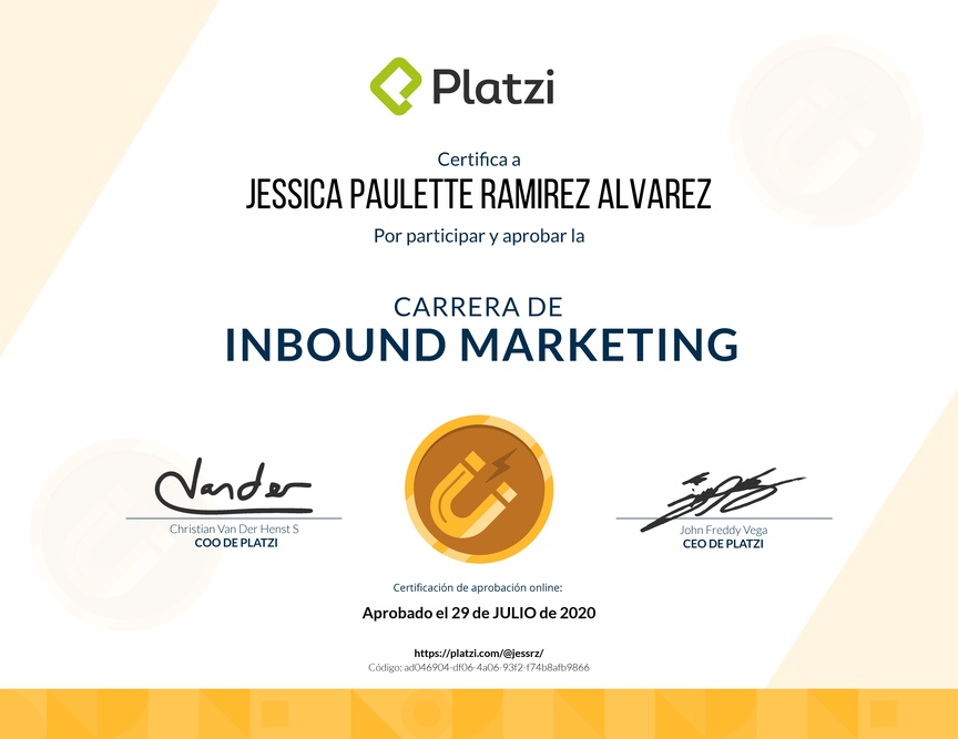 Diploma de la Ruta de Aprendizaje de Inbound Marketing