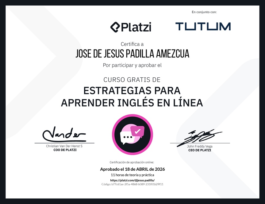 Diploma del Curso Gratis de Estrategias para Aprender Inglés en Línea