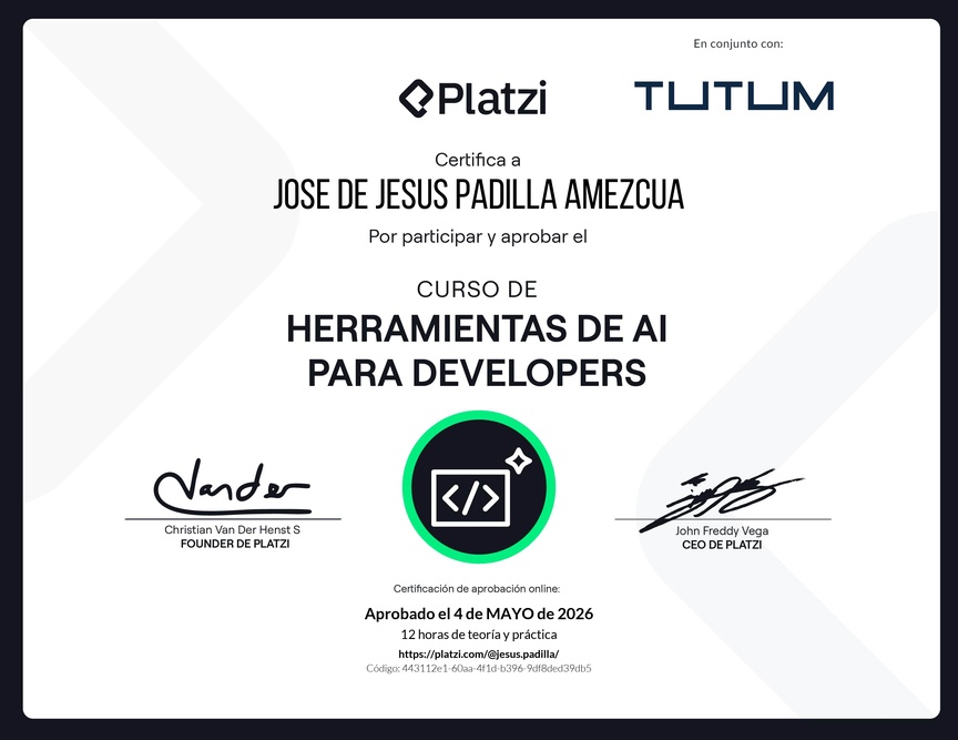 Diploma del Curso de Herramientas de AI para Developers