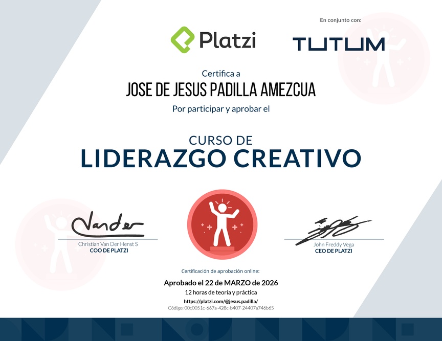 Diploma del Curso de Liderazgo Creativo
