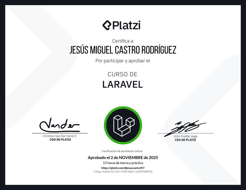 Diploma del Curso de Laravel