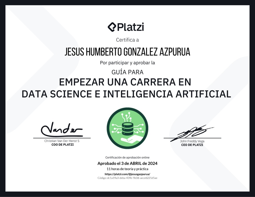 Diploma de Guía para Empezar una Carrera en Data Science e Inteligencia Artificial